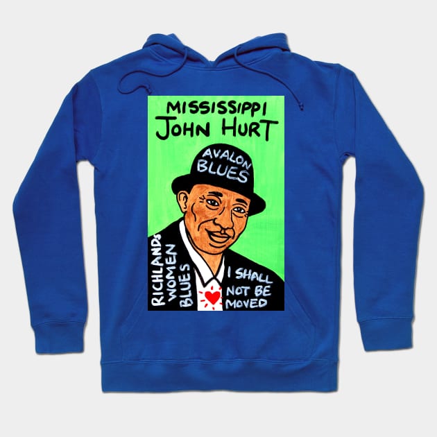 Mississippi John Hurt Hoodie by krusefolkart